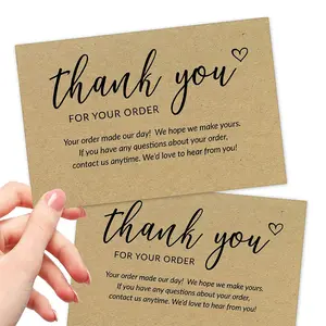 Custom Small Business Extra Large 4x6 Thank You Cards Kraft Thank You for Your Order Card for Boutique Shops