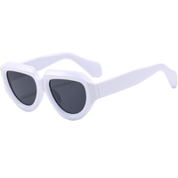 Lunettes de soleil stéréoscopiques pour femmes, monture épaisse ovale, protection UV400
