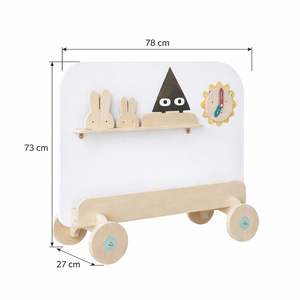 Étagère Montessori pour enfants, bibliothèque mobile en bois avec horloge, <span class=keywords><strong>rangement</strong></span>, <span class=keywords><strong>jeux</strong></span> éducatifs précoces et tableau <span class=keywords><strong>de</strong></span> dessin pour enfants - Product Image 5