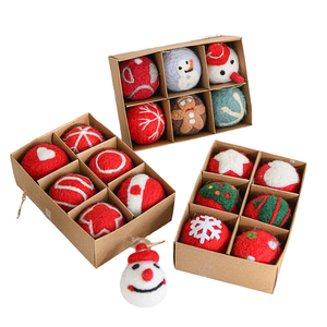 <b>Christmas</b> Decoration Ball Snowflake Tree Hanging Ornament Small Pendant DIY Scene Layout Road <b>Boxed</b> Felt Modern - Product Image 1