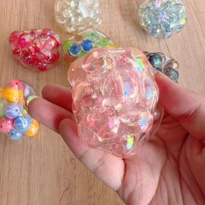 Style Colorful <b>Beads</b> Squeeze Toy Handmade Ball Rattle Ball Burst Ball Sound Control Stress Relief Vent Ball Mixed Style - Product Image 6