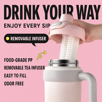 Bouteille Sportive Isotherme Grande Capacité 900ml en Acier Inoxydable à Double Paroi avec Paille, Tasse de Bureau pour Boissons Froides, Sublimation