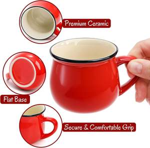 แก้วกาแฟเอสเปรสโซ่เซรามิกขนาดเล็กพร้อมที่จับสำหรับห้องครัวบาร์ - Product Image 5