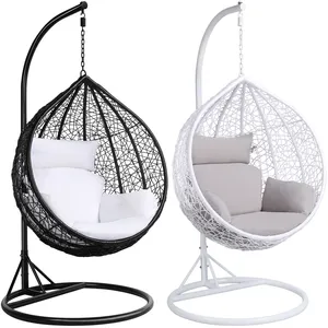 Hot Sales Wholesale Outdoor Bedroom Sala de estar Hotéis Rattan Egg Swing Chair Destacável Varanda Swing Chair