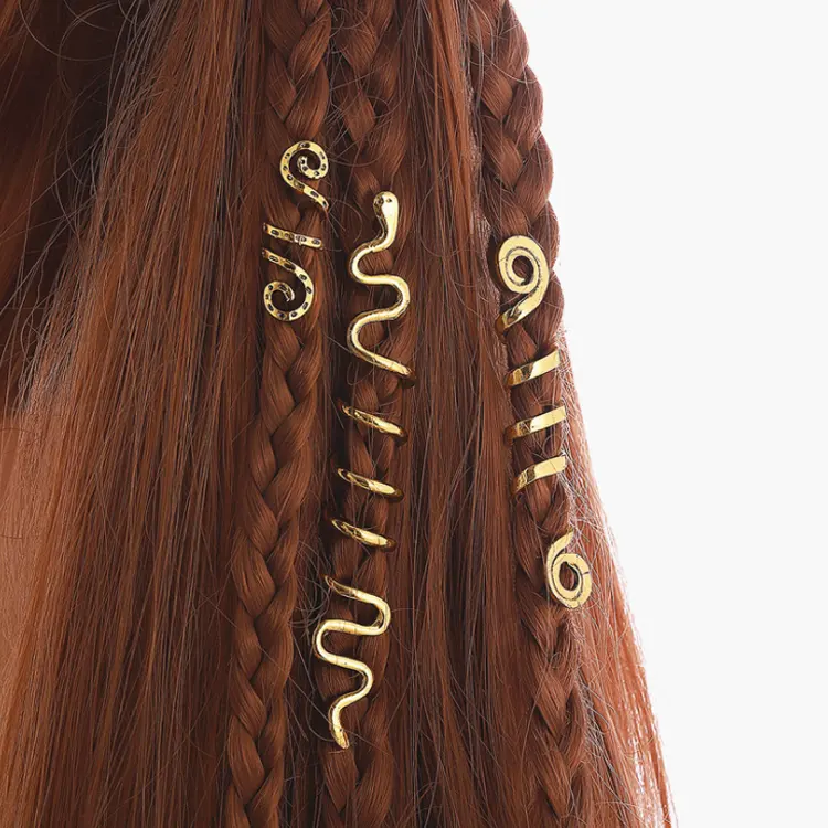 Veijer मेडुसा सर्प आकृति सजावट के सामान महिलाओं के लिए dreadlock सर्पिल धातु बाल क्लिप