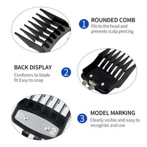 Juego de Peines de Alta Calidad de Plástico ABS y Aluminio para Cortar el Cabello, Accesorios de Peluquería, Peine Guía para Cortapelos - Product Image 3