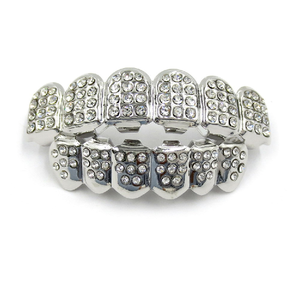 Bán Buôn Hip Hop Thời Trang Đồng Grillz Đặt Iced Out Đồ Trang Sức Cơ Thể Hợp Thời Trang Unisex Không Thường Xuyên <span class=keywords><strong>Fangs</strong></span> Grillz Quà Tặng Bán Buôn - Product Image 2
