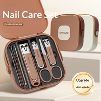 Ensemble de coupe-ongles en acier inoxydable coloré 8 pièces, pinces à cuticules, soin des pieds, boîte cadeau, coupe-ongles haut de gamme pour femmes et hommes