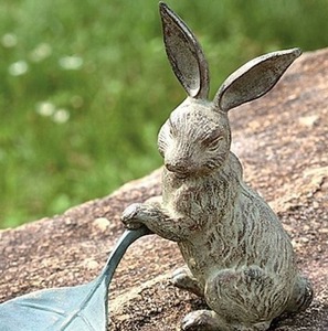 รูปปั้นกระต่ายสำริดโลหะศิลปะสมัยใหม่รูปปั้นตกแต่งสวนงานฝีมือแฮนด์เมดสไตล์ชนบทรูปปั้นกระต่ายอีสเตอร์ตกแต่ง - Product Image 3