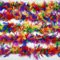 En gros Conception Personnalisée Arc-En-Ciel Couleurs Turquie Chandelle Plume Boa Pour La Décoration De Fête D'événement