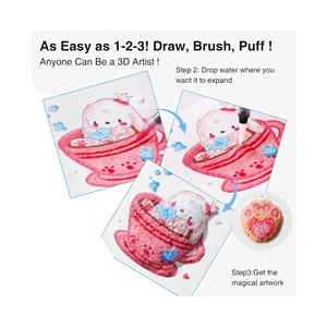 Kit de peinture en mousse magique 3D de 75 pièces - Ensemble d'art gonflé à faire soi-même, fournitures scolaires et cadeau créatif pour enfants - Product Image 3