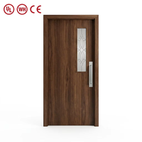 Porte coupe-feu en bois certifiée UL, résistance au feu 1 heure, styles variés, personnalisable pour projets hôteliers et d'appartements, directement de l'usine