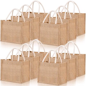 Recycled Buralp Linen Grocery Mini Small Jute <strong>Bag</strong> OEM With Handles <strong>for</strong> <strong>Bridesmaid</strong> <strong>Wedding</strong> Party Beach Shopping DIY Trip - Product Image 1