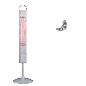 Chauffage infrarouge électrique autonome 1500W, étanche IP65, télécommande tactile, écran LCD, en aluminium anodisé, pour terrasse - Product Image 2