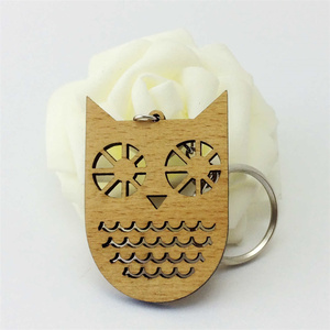 Promotional Blank Bamboo Key Chain Wooden Craft Decoration with Custom Company Logo