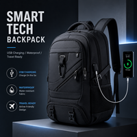 Sac à dos scolaire tendance et simple pour ordinateur portable, 36-55L, grand format, en tissu Oxford imperméable, léger, durable, avec doublure en polyester et coussin d'air