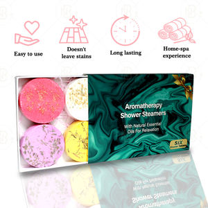 Diffuseurs de vapeur pour douche vegan et écologiques, marque privée OEM, lavande et eucalyptus naturels, aromathérapie, lot de 6, logo personnalisé, colorés, format voyage - Product Image 2