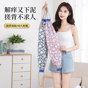 Serviette exfoliante double face en polyester et coton avec long manche pour hommes et femmes, outil de bain exfoliant - Product Image 1