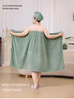 Ensemble de bain en polyester pour filles, personnalisé, motif grande fleur mignonne, bonnet de bain épais absorbant l'eau pour sécher les cheveux