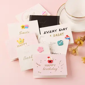 Creative collapsible birthday greeting card printing custom logo Valentine's Day card flowers baking decoration card