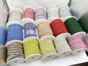 SINRONG Corda di Strass Bling da 4 mm di Forma Rotonda <span class=keywords><strong>per</strong></span> Fai da Te con Fiocco di Cristallo a 6 File e Decorazione in Cristallo Colorato - Product Image 5