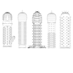 الأكثر مبيعًا سيليكون متعدد الأشكال طقم أسنان سبايك واقي ذكري كريستالي شفاف للبالغين ألعاب جنسية واقي ذكري شفاف قابل لإعادة الاستخدام للرجال البالغين - Product Image 1