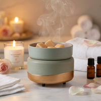 Lampe chauffe-bougie électrique 2-en-1 en céramique, brûleur de cire fondue pour la maison, diffuseur d'huiles parfumées, cadeau d'aromathérapie