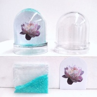 Cadre photo de boule à neige liquide en plastique au prix de gros avec eau pailletée Cadeau et décoration de maison respectueux de l'environnement