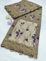 NI.AI Nouveau design Tissu en dentelle filet 3D fleuri lavable, dentelle brodée tricotée chaîne avec sequins pour robes de mariée et de soirée pour filles
