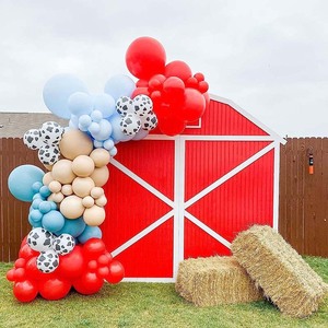Sable blanc rouge <span class=keywords><strong>ferme</strong></span> Animal thème fête <span class=keywords><strong>anniversaire</strong></span> ballons bleu bébé douche toile de fond décoration pour vache fête faveur pour garçon - Product Image 3