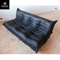 Muebles de Sala de Estar de Diseño Italiano Moderno y Lujoso, Sofá Combinado de Cuero para Sala de Estar de Villa, Conjunto Doble, Triple y Multipersona