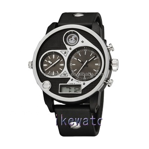 Orologio da polso digitale analogico con quadrante nero sportivo classico nero da uomo - Product Image 1