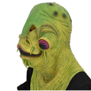 Topeng bayi berdarah zombie Halloween alien monster berdarah topeng badut hantu topeng seram lateks realistis horor properti tubuh - Product Image 4