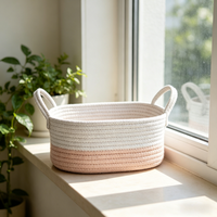 Panier de rangement pliable en tissu 100% coton, style nordique, écologique, moderne, avec poignée, multifonctionnel pour la décoration de la maison