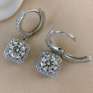 Schlichte Edle Schmuckstücke Funkelnde 925 Silber 1 2 4 3 Karat Tropfen <span class=keywords><strong>D</strong></span> VVS Moissanit Diamant-Ohrringe mit GRA-Zertifikat für Mädchen - Product Image 6