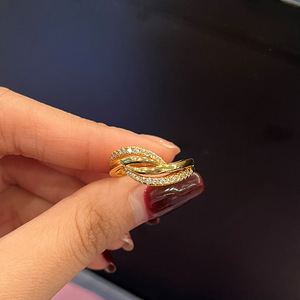 Anillo minimalista coreano en capas, estilo retro, para mujer, para el dedo índice, joyería de moda para uso diario - Product Image 3
