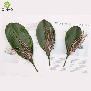 QIHAO Artificial Orchid Leaves Soft Plastic Decorative Props For Wedding Home Decoration - Product Image 4
