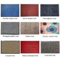 Tapis de bienvenue personnalisable à double rayures, résistant à l'usure, en polyester avec support en PVC