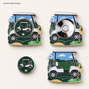 Marcador de Pelotas de Golf Magnético de Doble Cara OEM con Forma Irregular Personalizada y Marcador Central Extraíble de 25 mm - Product Image 2