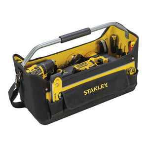 Sac à outils Stanley avec poignée en métal et plusieurs compartiments pour un rangement organisé et un transport facile - Product Image 1