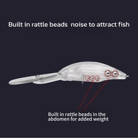Vente en gros de leurres de pêche suspendus à longue languette, 9g et 17g, leurres de pêche à longue portée, leurres réalistes à lèvres allongées, appâts durs en plastique non peints