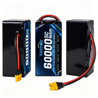 Batterie LiPo semi-solide OEM 60000mAh 12S 44.4V 10C 350Wh/kg LCO 800 cycles pour drone agricole