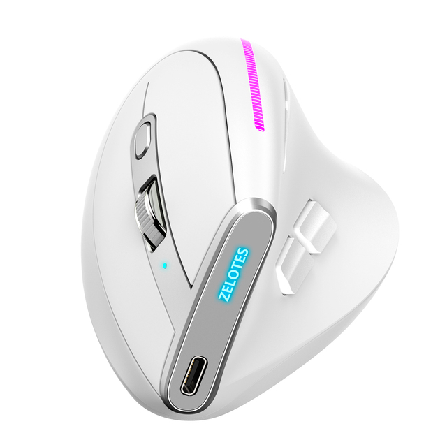 ZELOTES F-36 Programmable Computer Accessories Bt Mouse Ergonomics Wireless Vertical Mouse Gaming Mouse
