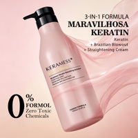Traitement à la kératine sans formaldéhyde pour la maison et le salon, formule personnalisée, avec huile de noix de coco, 3 en 1, lissage longue durée pour les cheveux afro