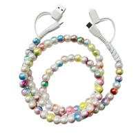 Nouveau câble perlé Type-C 5A à charge rapide 2027, motif arc-en-ciel, pour ordinateur, adorable bijou pour femme, cordon de charge