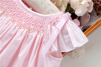 C75015 Ensembles de vêtements pour bébés filles été 2021, broderie faite à la main, robe smockée, boutiques de vêtements pour enfants, vente en gros