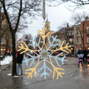 أضواء زخرفية على شكل ندف الثلج بتقنية LED ثنائية الأبعاد للاستخدام الخارجي، مقاومة للماء IP65، مناسبة للديكورات الداخلية والخارجية في عيد الميلاد - Product Image 2