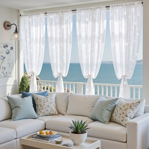 Rideaux en tulle anti-bactériens personnalisés JINCHAN Zéro Émission, imprimés étoiles de mer et coquillages, pour projets de maisons de plage et de complexes hôteliers - Product Image 4