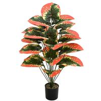 18 feuilles de plantes vertes artificielles faites à la main pour la décoration de la maison, des mariages, de Noël, des remises de diplômes, du Nouvel An chinois et l'aménagement paysager au sol