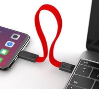 Haute qualité 2.4A Mini porte-clés Portable court type-c charge SYNC données Nylon tresse cordon câble de données USB C chargeur